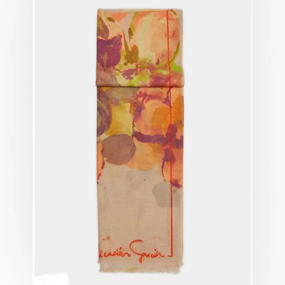 100% Wool Purificacion Garcia Mainau Wool Scarf - Picture 1 of 8